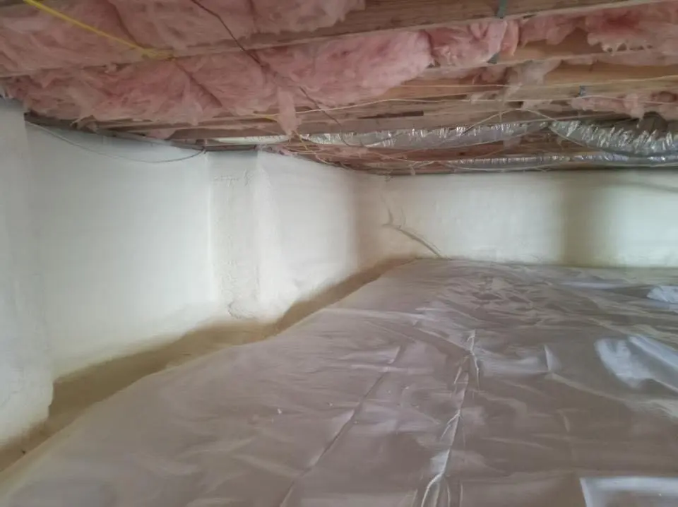 Crawl space encapsulation with closed-cell spray foam for Attic Insulation in Waynesboro